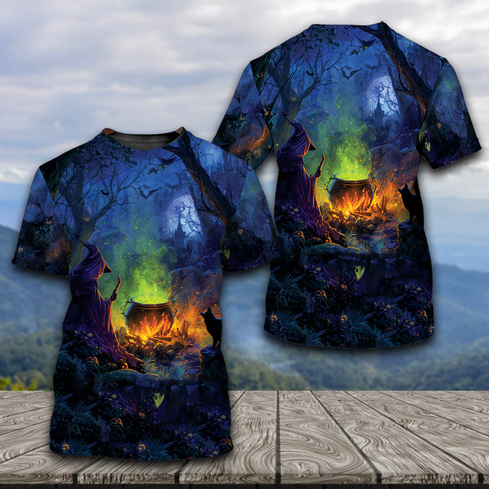 Witch’s Campfire Cauldron  All Over Print Shirt