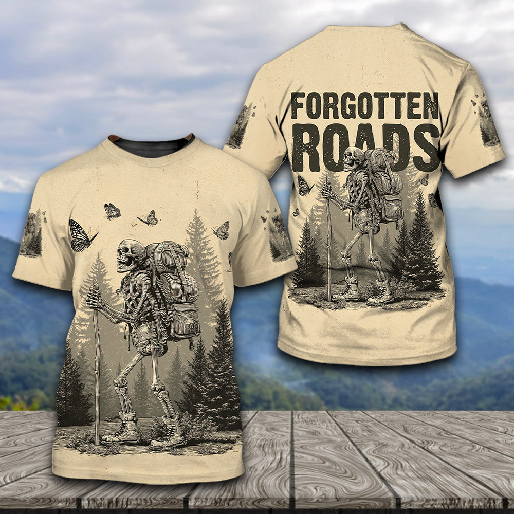Skeleton Wanderer Vintage Hiking All Over Print Shirt