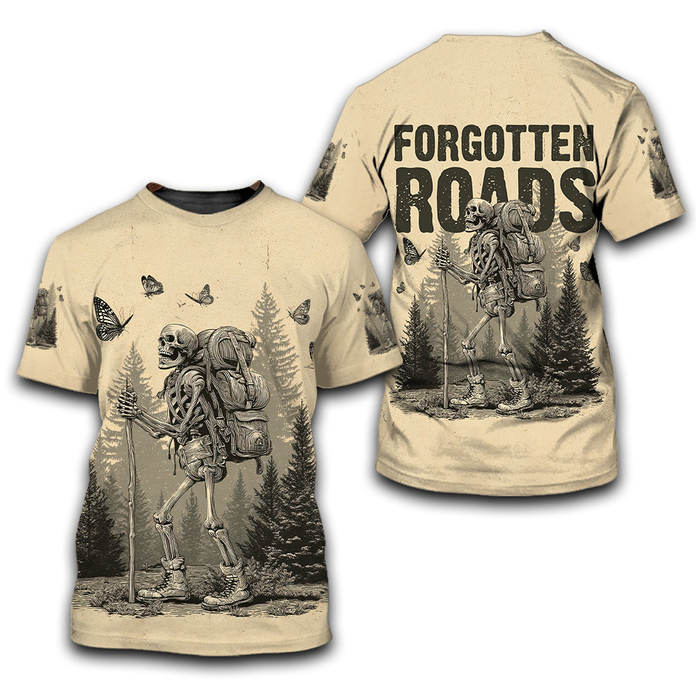 Skeleton Wanderer Vintage Hiking All Over Print Shirt