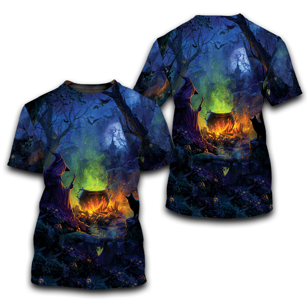 Witch’s Campfire Cauldron  All Over Print Shirt