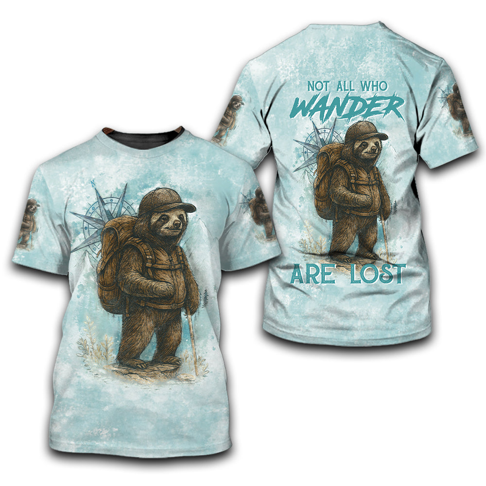 Sloth Not All Who Wander Are Lost All Over Print Shirt
