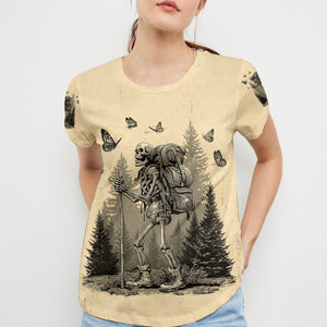 Skeleton Wanderer Vintage Hiking All Over Print Shirt