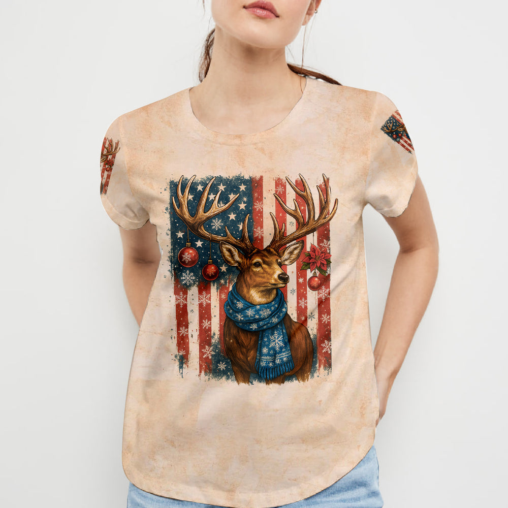 Funny Deer Christmas The Closer I Get To Nature All Over Print Shirt
