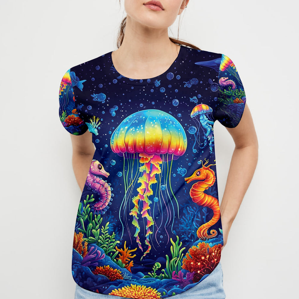 Saltwater Heals Everything Jellyfish All Over Print Shirt