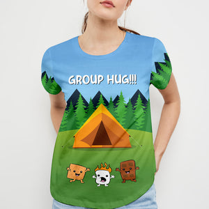 Funny Group Hugs Camping All Over Print Shirt
