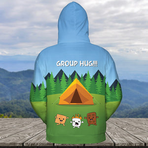 Funny Group Hugs Camping All Over Print Shirt