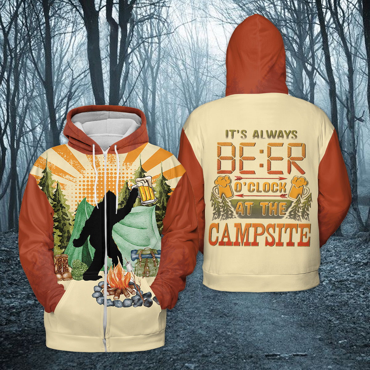 It's Always Beer O'clock At The Campsite All Over Print Shirt