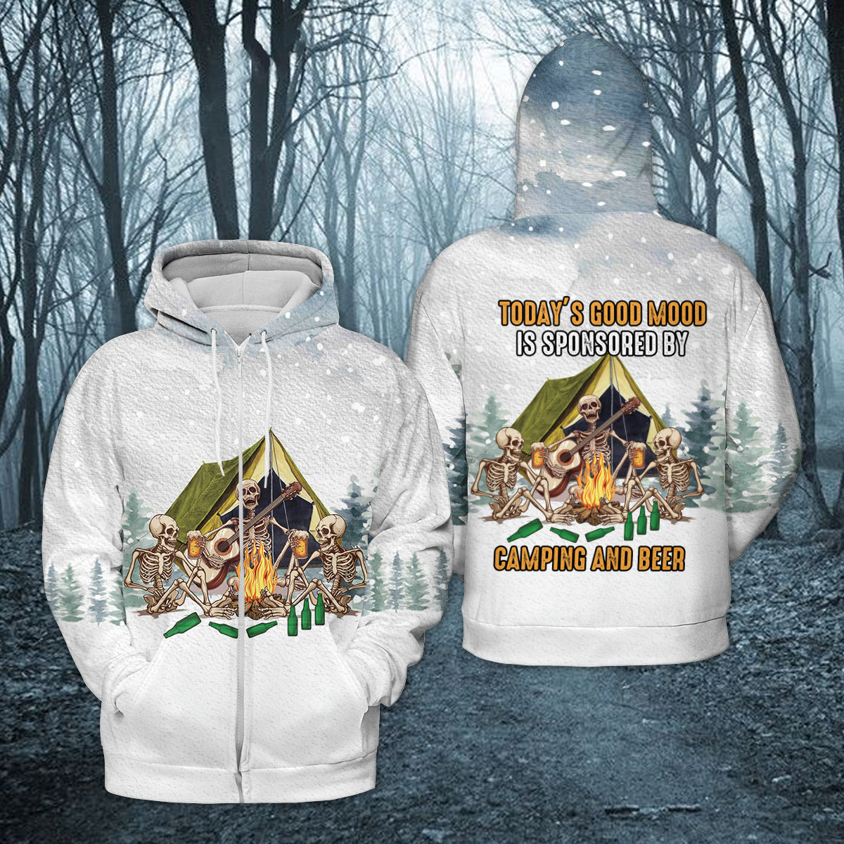 Today's Good Mood Is Sponsored By Camping and Beer All Over Print Shirt
