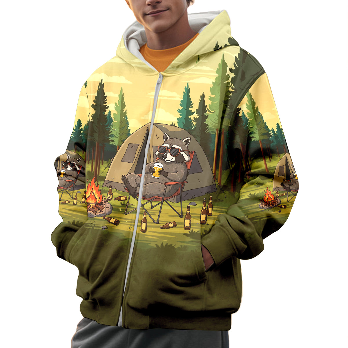 Funny Raccoon Drinking Not All Who Wander Are Lost All Over Print