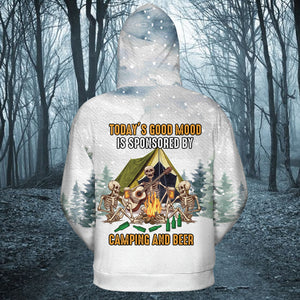 Today's Good Mood Is Sponsored By Camping and Beer All Over Print Shirt