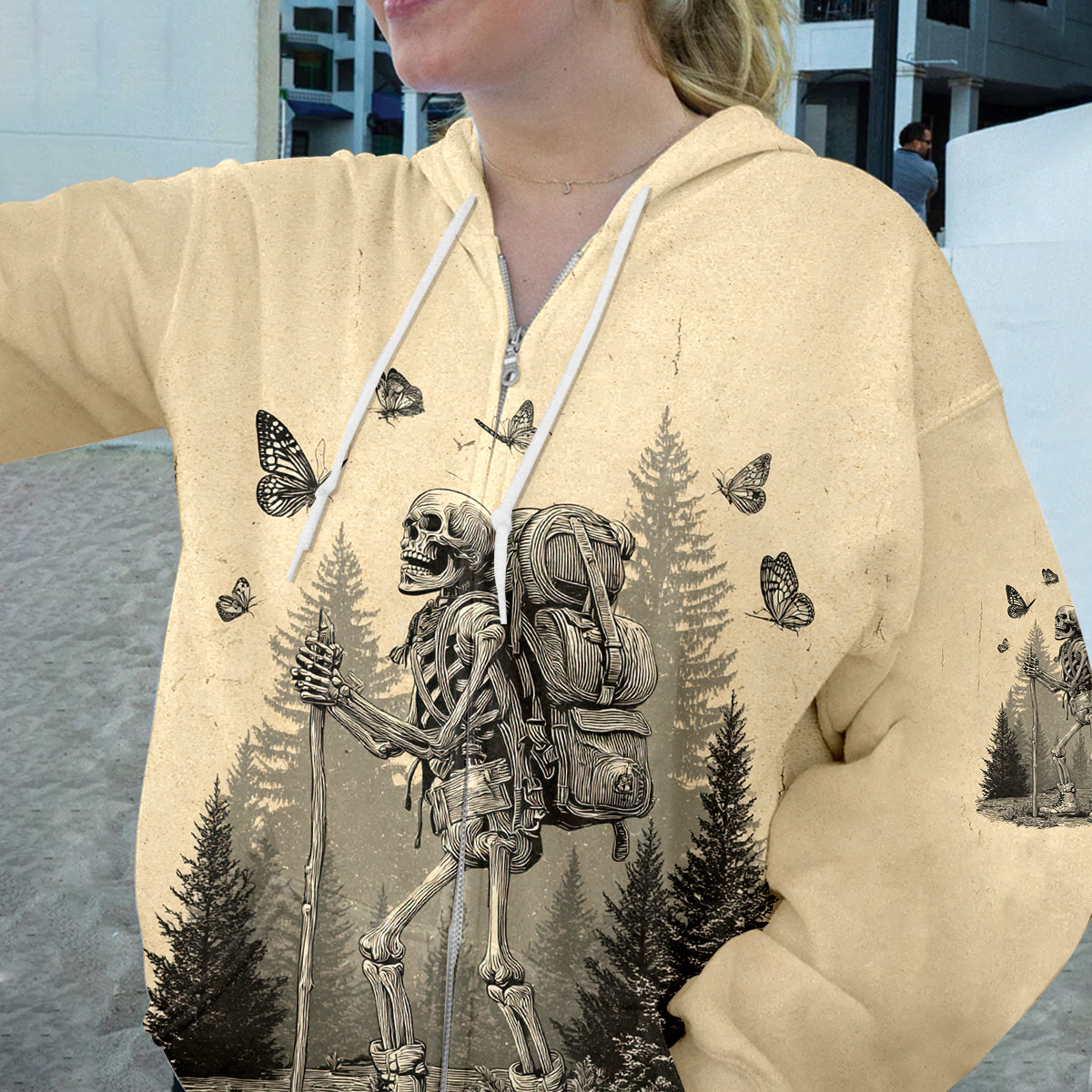 Skeleton Wanderer Vintage Hiking All Over Print Shirt