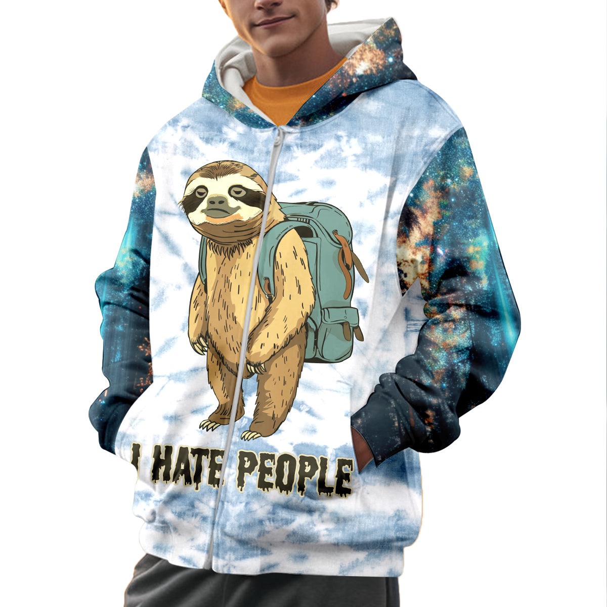 Camping Lazy Sloth I Hate People All Over Print Shirt