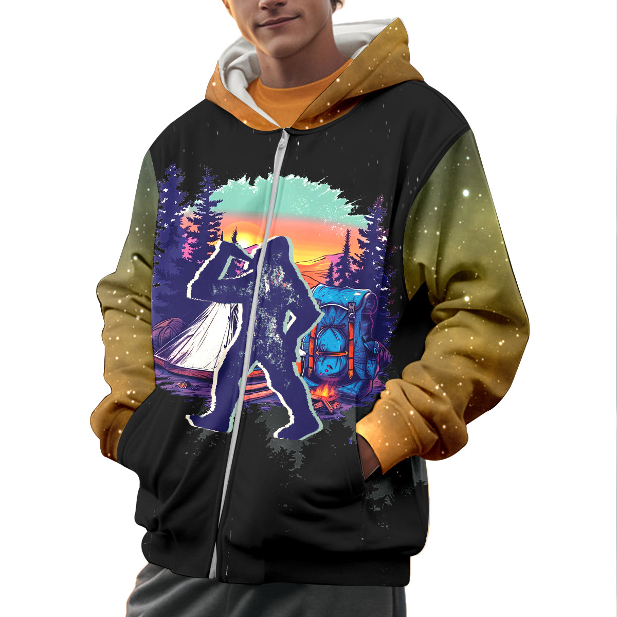 Camping God Is Great Beer Is Good and People Are Crazy All Over Print Shirt